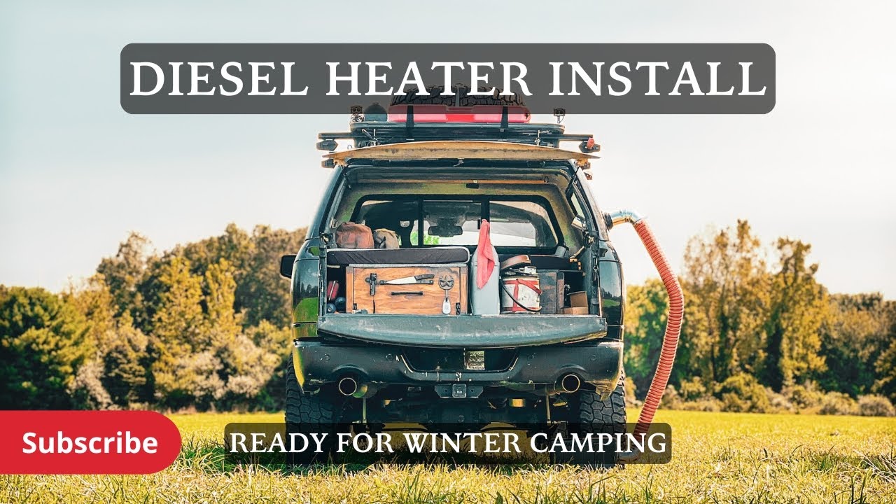 How To Stay Warm Truck Camping - Diesel Heater Install Through Camper Shell