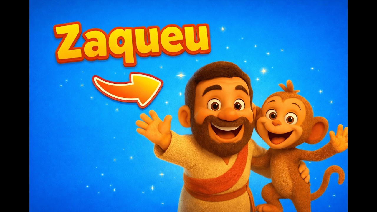 Zaqueu e o Macaquinho Léo 🐒🌳 | História Bíblica Cantada Infantil