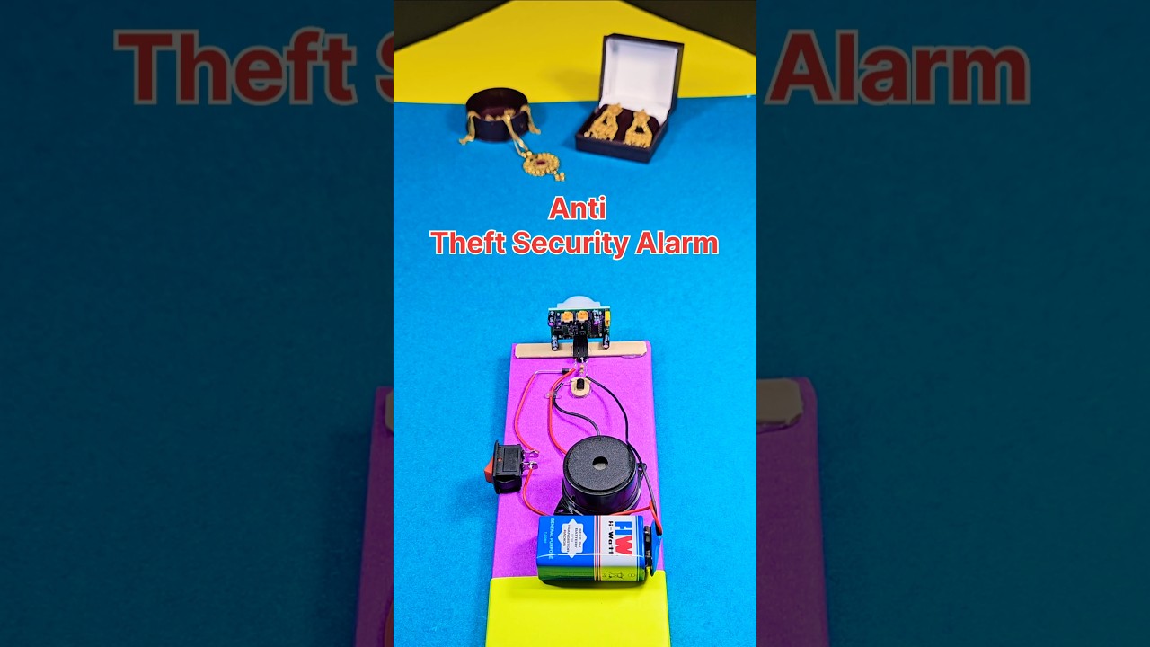 Anti Theft Security Alarm  🔔 Alarm Working Model ❤️ Motion Sensor Alert ⚠️  #diy #shorts #ytshorts