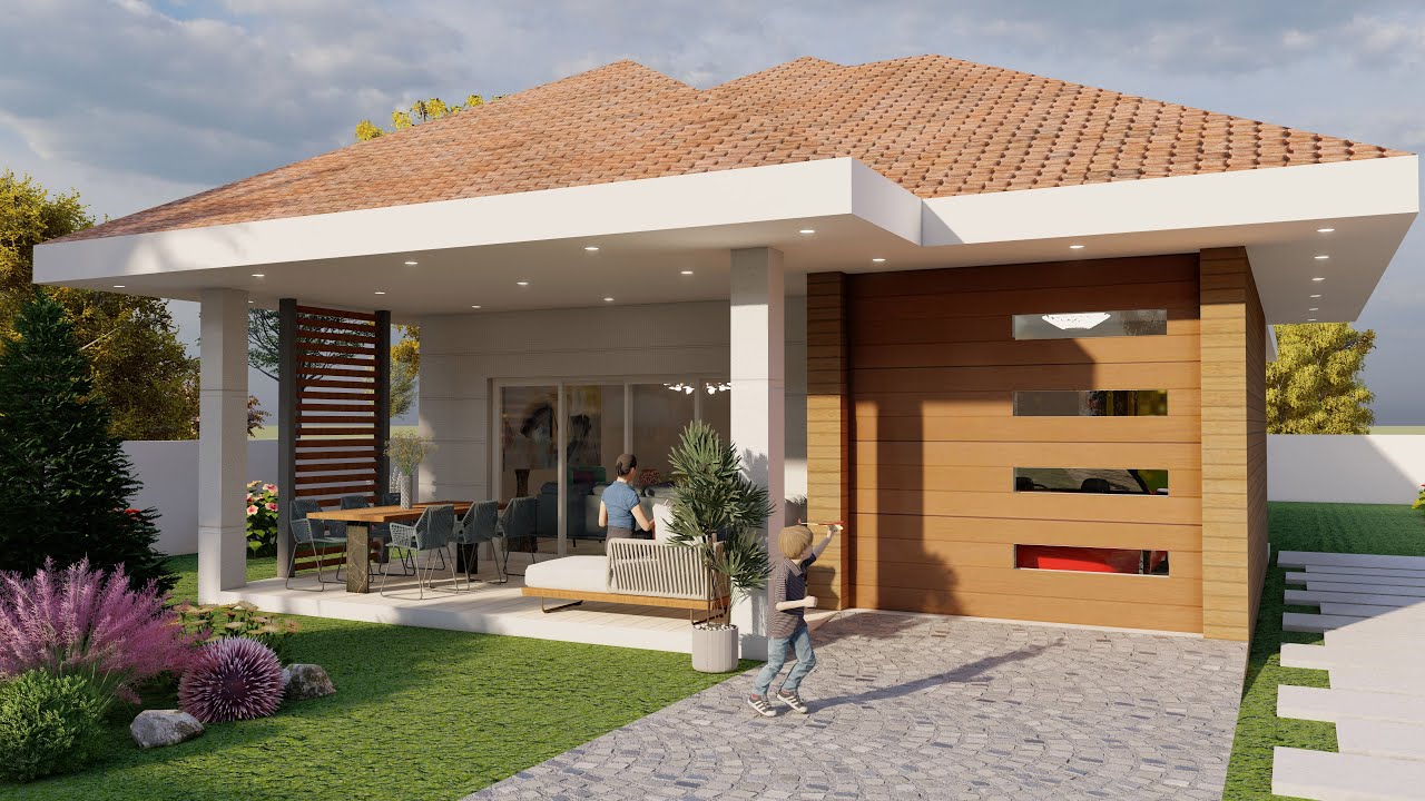Müstakil Ev Modelleri - Toki Arsasına Uygun Ev - Tek Katlı Villa Modelleri 3+1