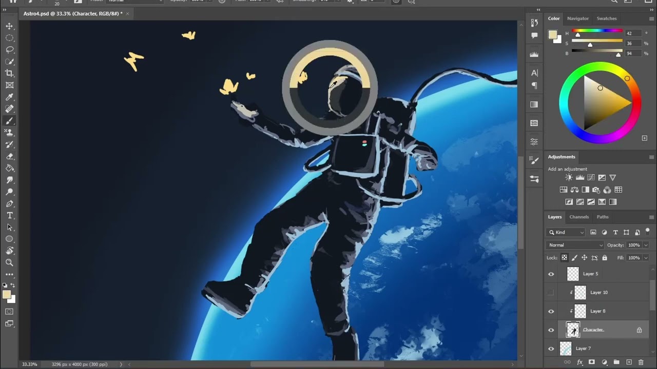 Space Butterflies Illustration speed art || By The Art Of Jay