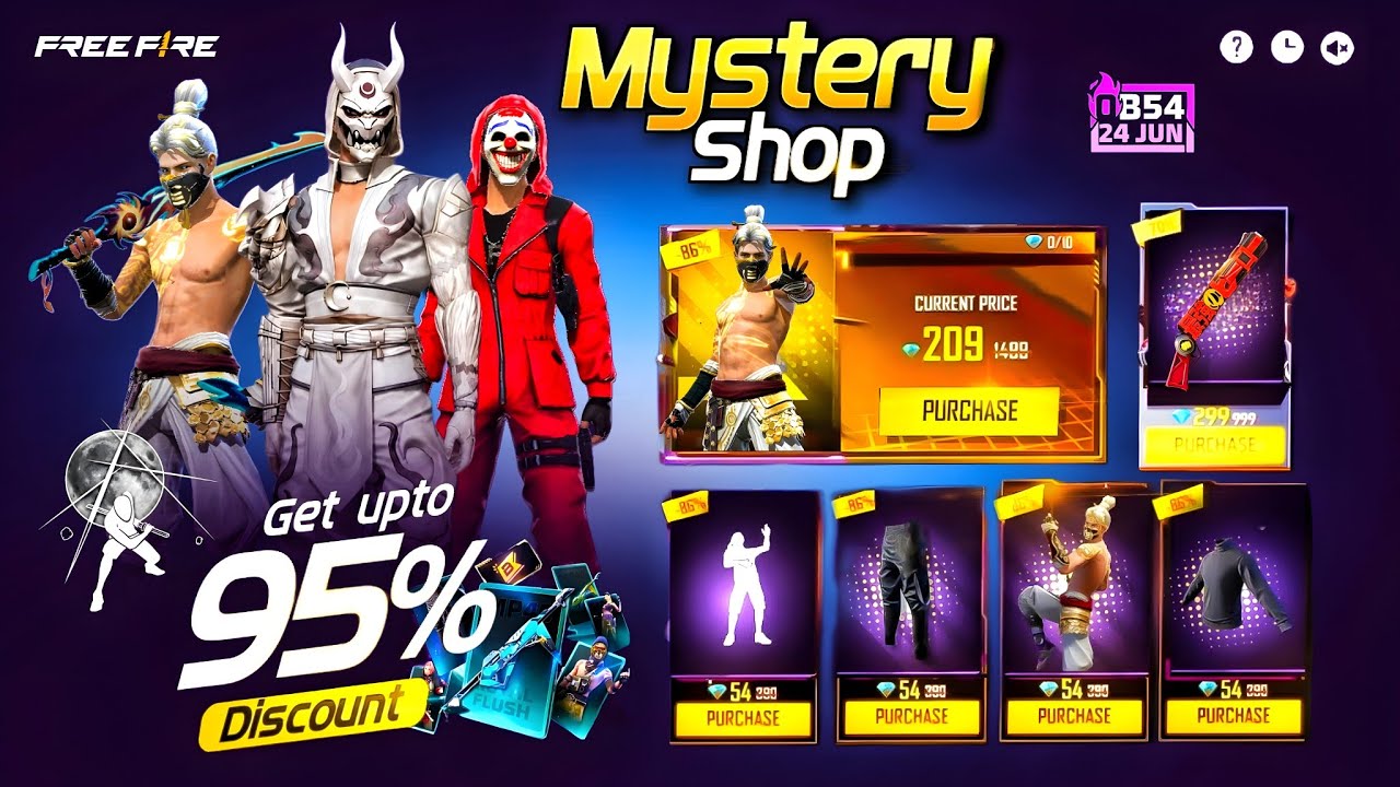 Ob54 Update 💥 Next Mystery Shop Event Ff 🤯🥳| free fire new event | ff new event | new event ff