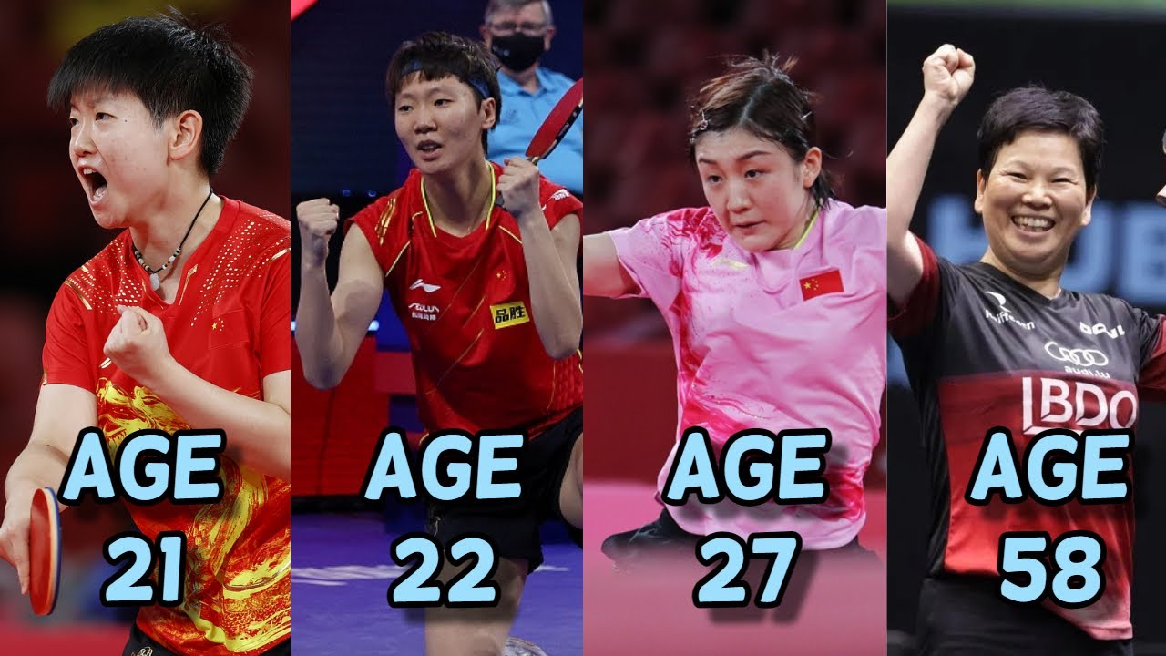 Best women's table tennis players by their age (at the start of 2022)