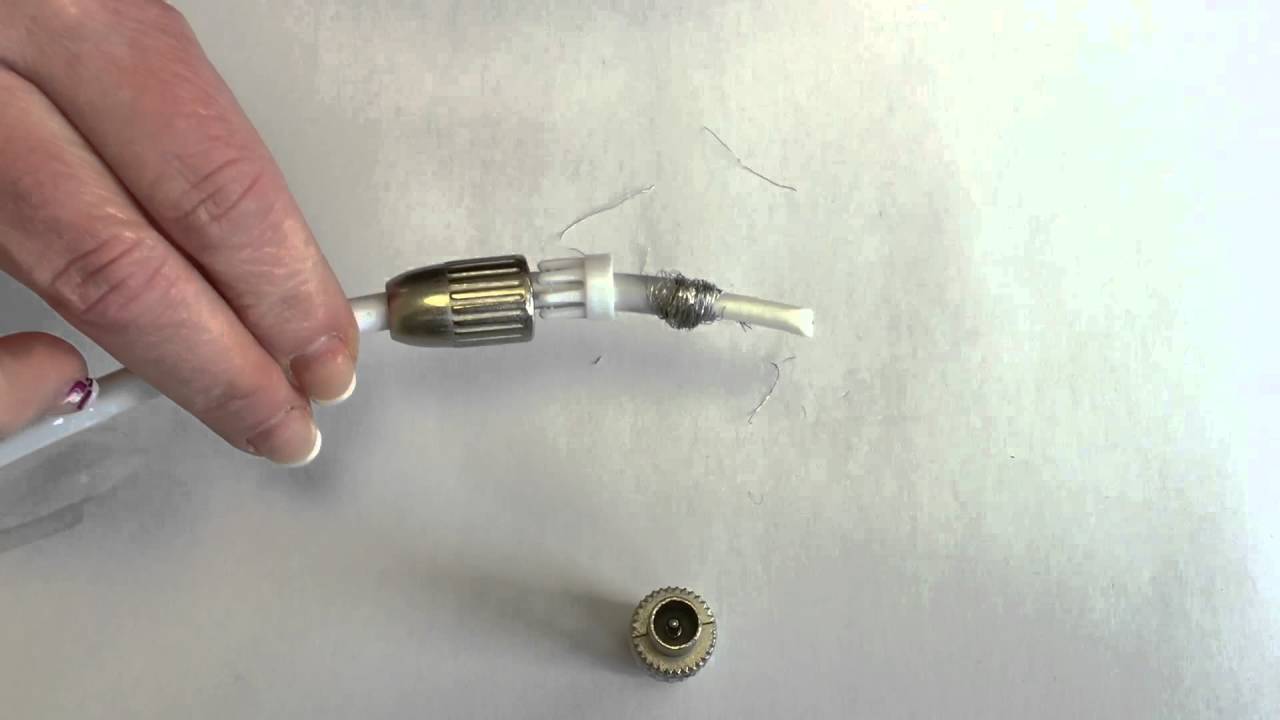 Montageanleitung-115: Koax-Stecker, gerade, 75 Ohm, Steckanschluss, geschirmt