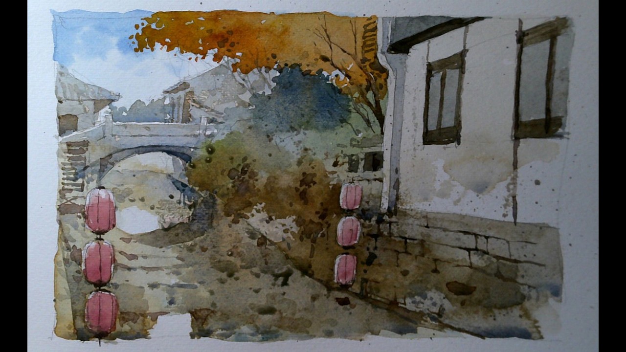 #我的繪畫日常 #繪畫 #古鎮 #watercolor #watercolour #watercolorpainting #watercolourpainting