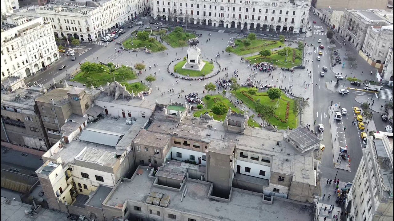 Plaza San Martin, Lima P&eacute;rou, vue du ciel (Drone Mavic Mini)