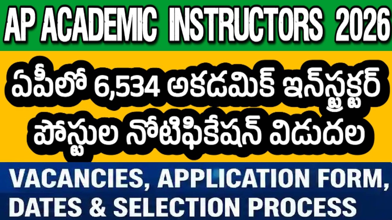 6,534 AP Academic Instructor Recruitment Notification Released 2026| Apply, Eligibility, Vacancies