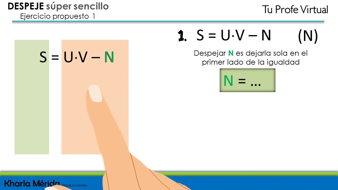 DESPEJE  S&Uacute;PER SENCILLO  Ejercicio propuesto 1