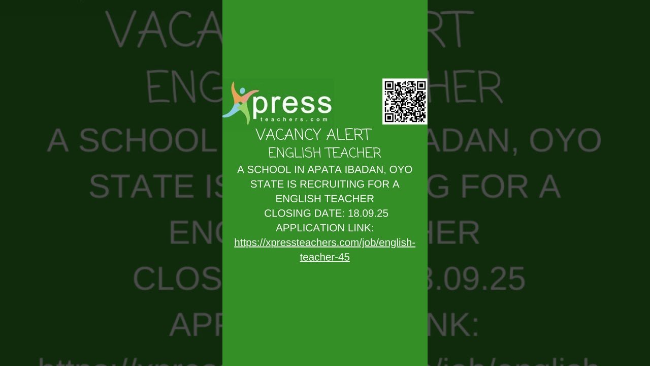 PT1 - OYO STATE TEACHING VACANCIES  #jobs #teachingopportunities #xpressteachers #teachers