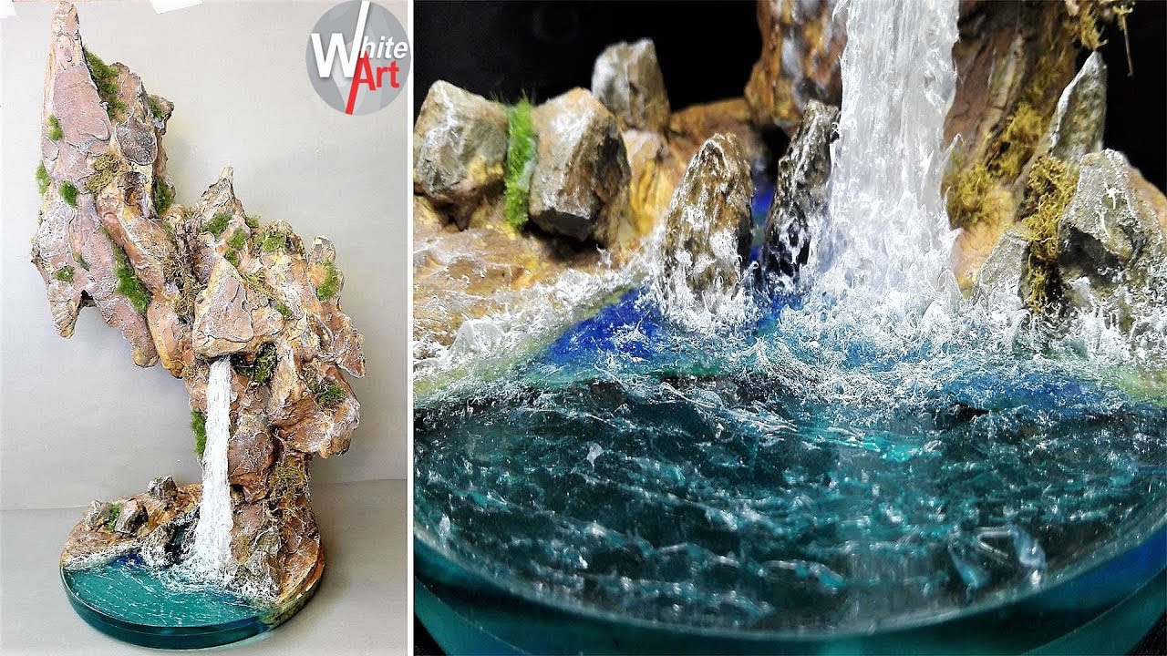 How to make High Mountain with Waterfall | realistic landscape diorama | resin art