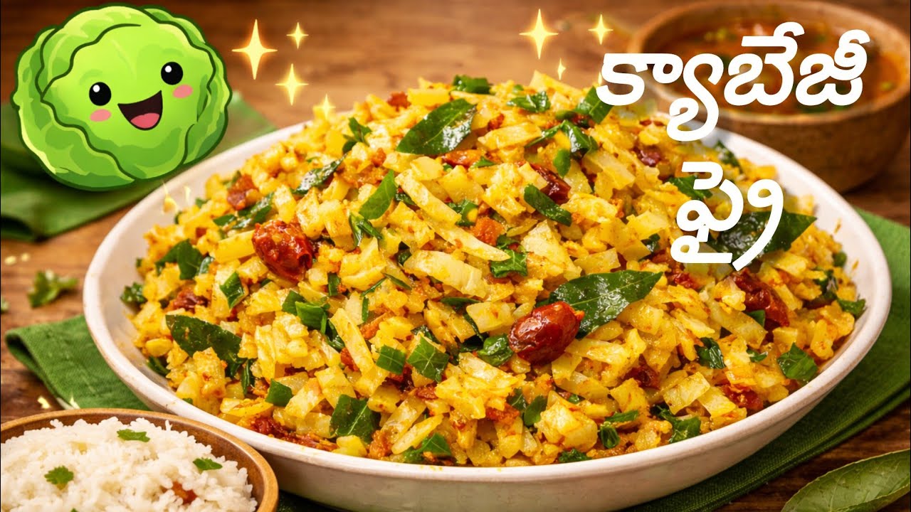 తక్కువ టైమ్‌లో సూపర్ టేస్టీ క్యాబేజీ ఫ్రై | Easy Cabbage Fry Recipe|Swayampaakamtelugurevipes