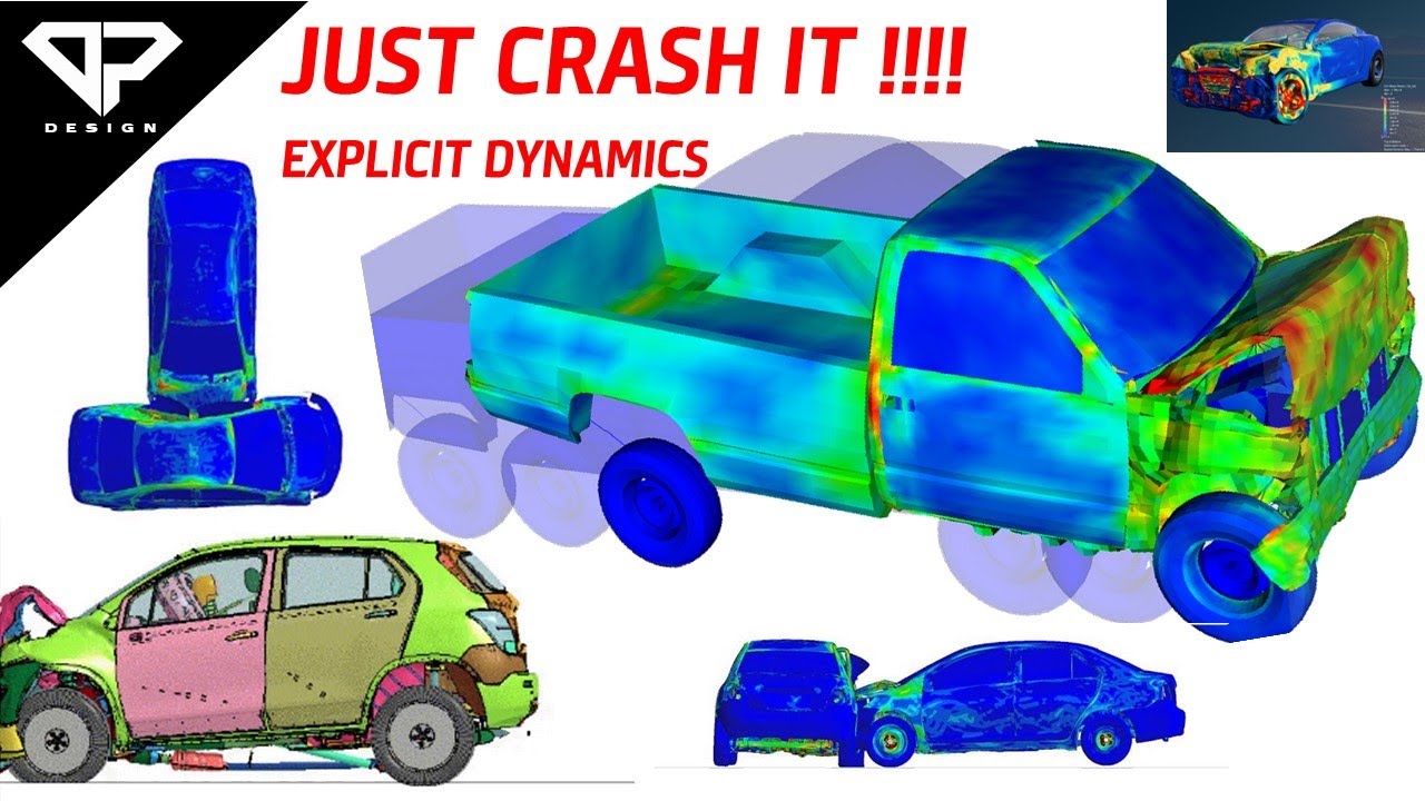 Ansys Car Crash test simulation using Explicit Dynamics | ANSYS WORKBENCH | CRASH TEST | DP DESIGN