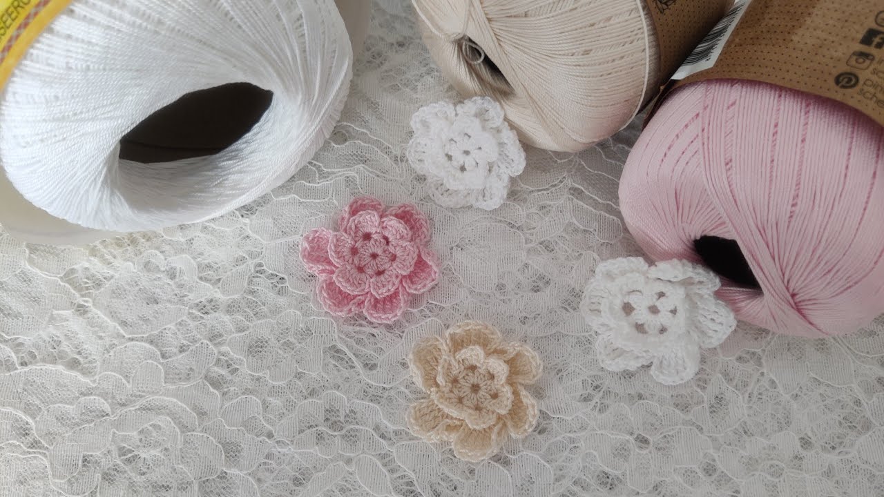 Tuto #fleurs double au #crochet #shabby🧶🪡❤️
