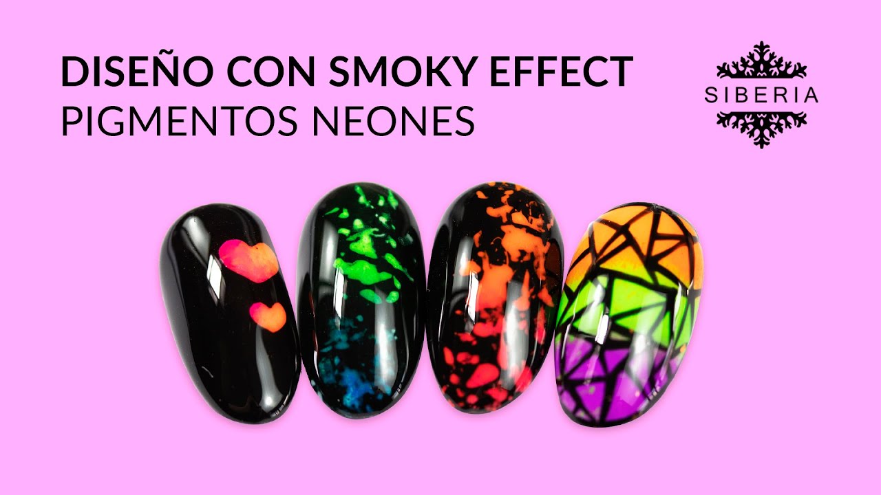Diseños de uñas con SMOKY EFFECT | PIGMENTOS NEONES