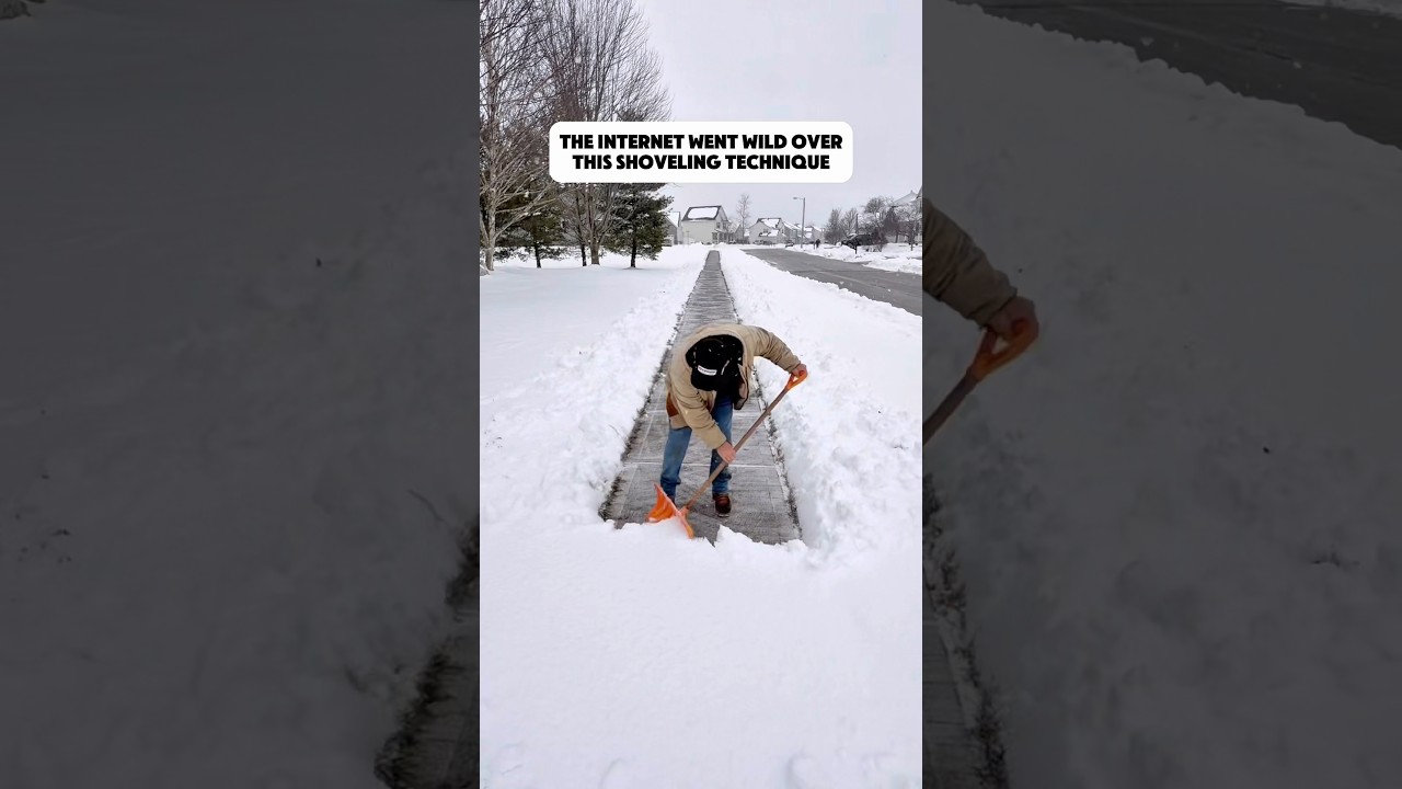 Is this the fastest way to clear a sidewalk? #snow #snowremoval