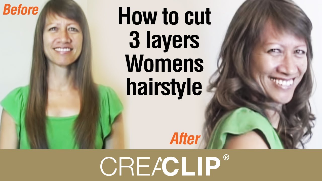 How to cut 3 layers Womens hairstyle- Lots of Layering and volume