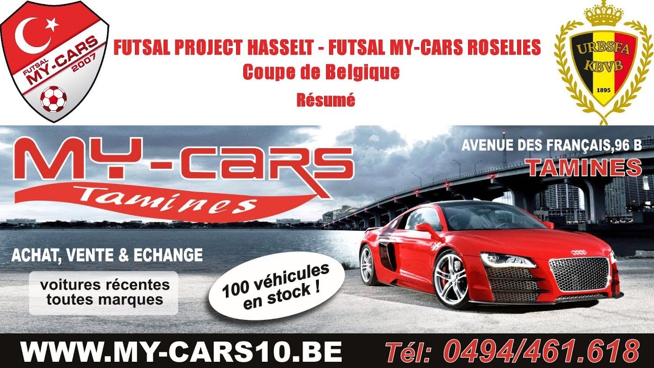 Résumé Futsal Project Hasselt - Futsal My-Cars Roselies 2-6 Coupe de Belgique