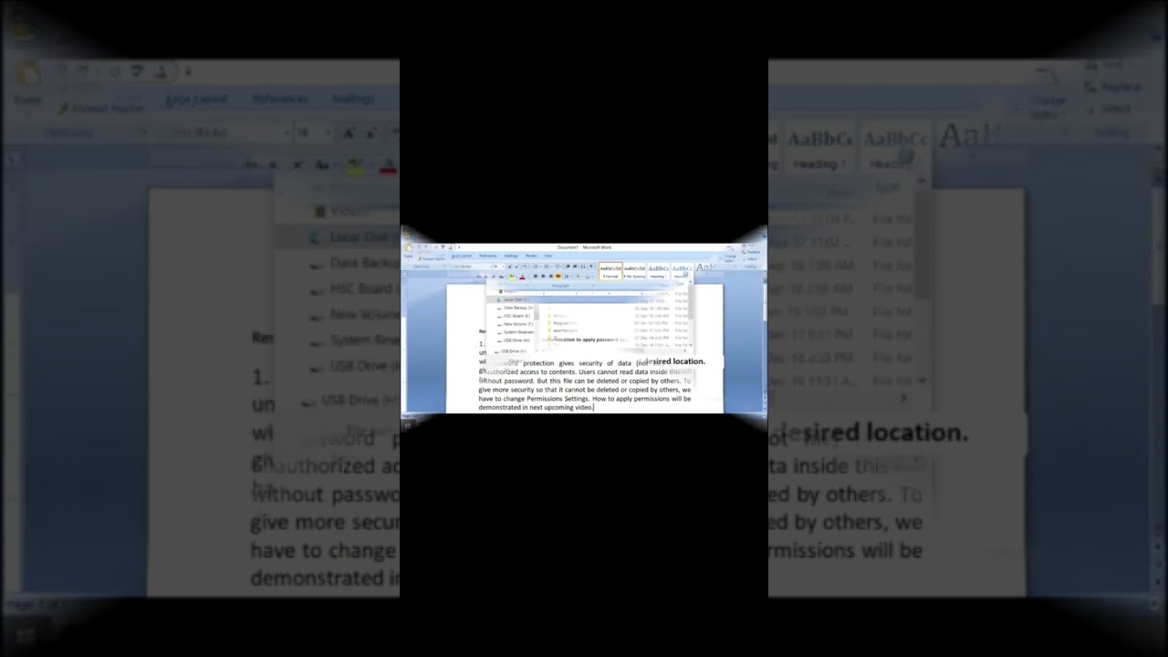 password protection on word, excel, powerpoint and database file