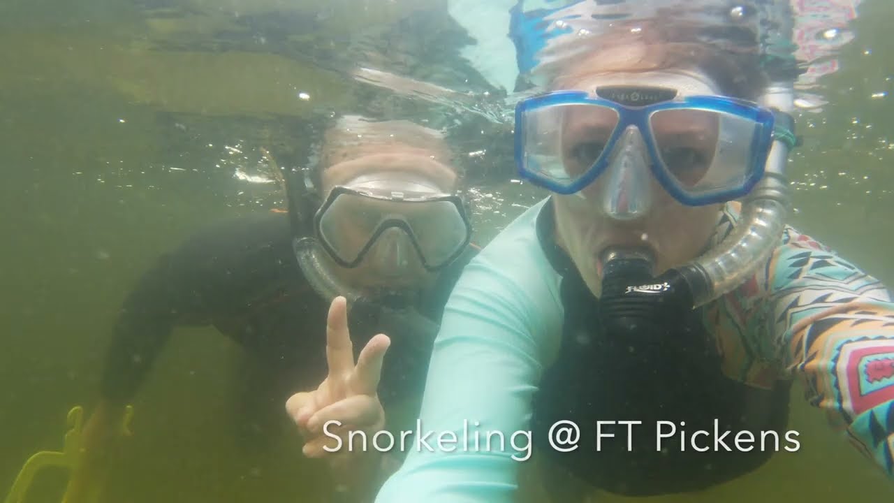 Snorkeling the reef at FT Pickens