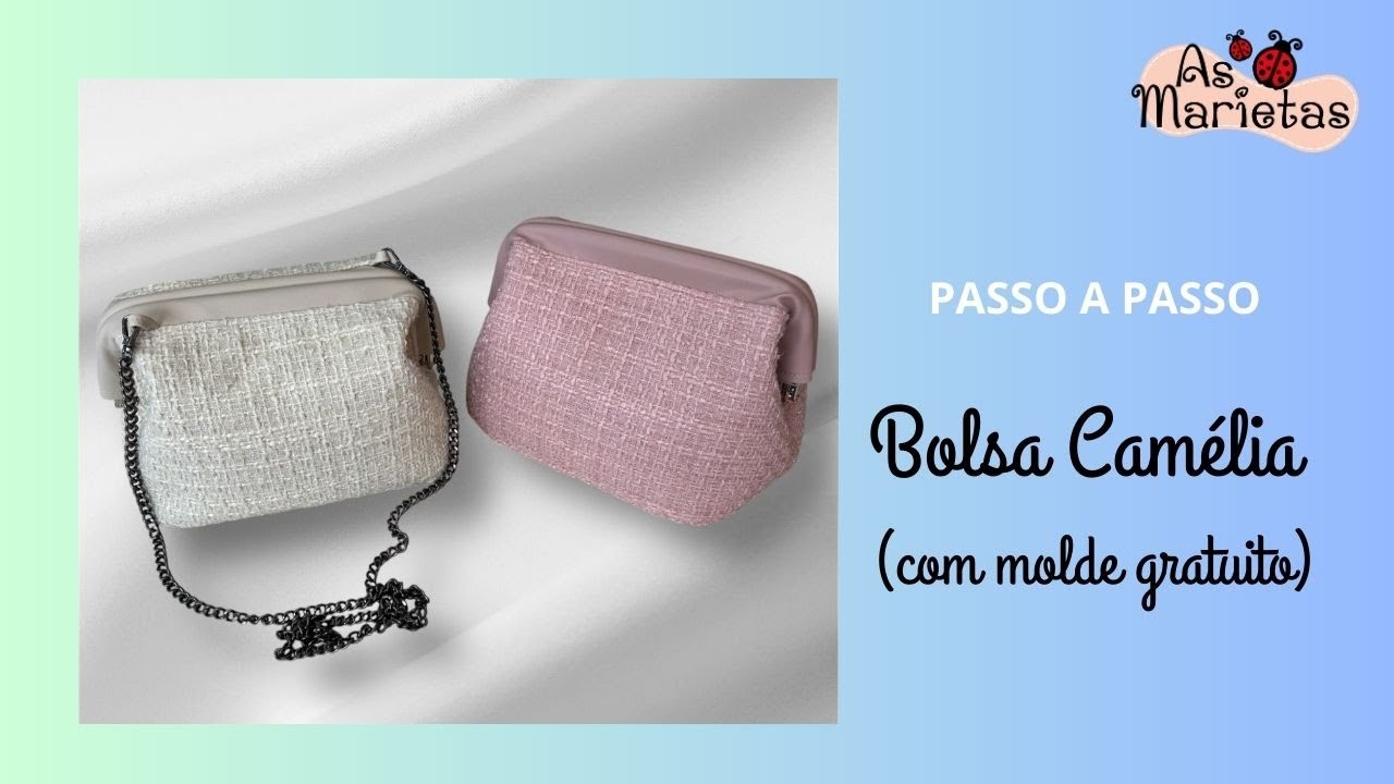 Tutorial Bolsa Camelia - com fecho tubular boca de lobo e molde gratuito