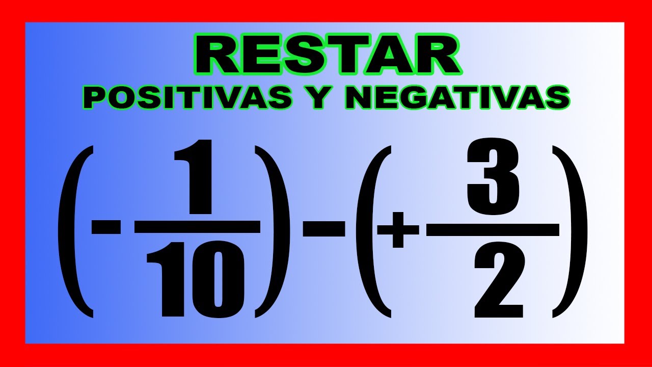 ✅👉Resta de fracciones Positivas y Negativas