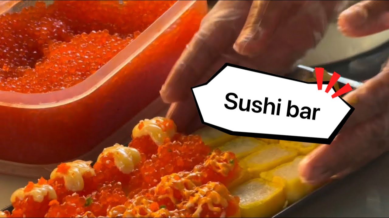 ชมหน้าร้านและหลังร้านซูชิ Sushi bar ตลาดนัด ขายดี👍 v.209