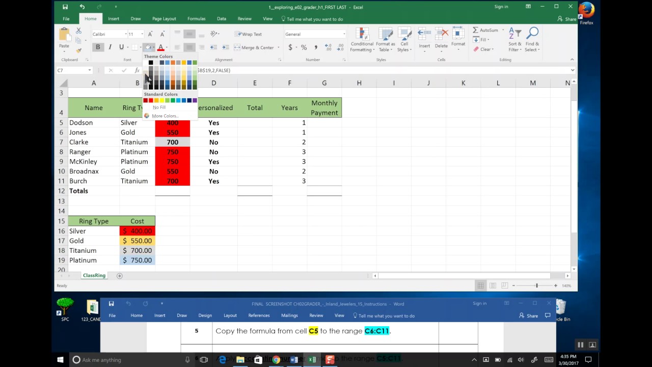 2 Excel Homework: Jewelers 15