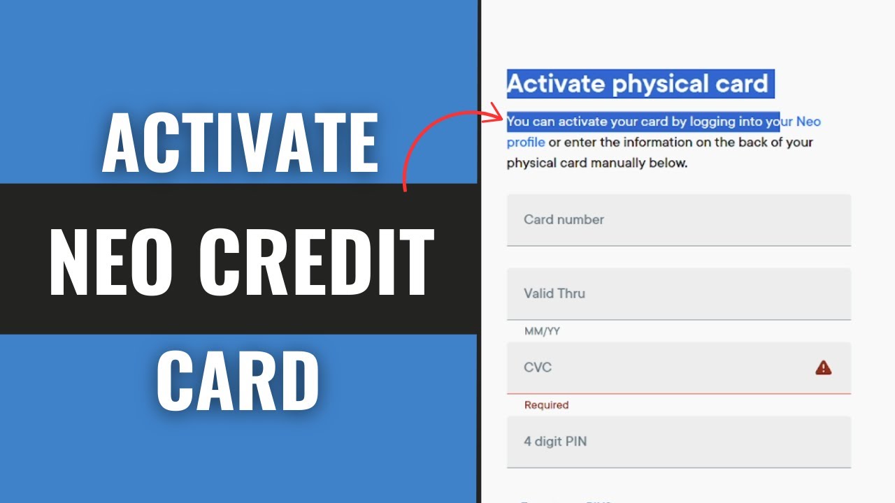 How To Activate Neo Credit Card And Link Offers