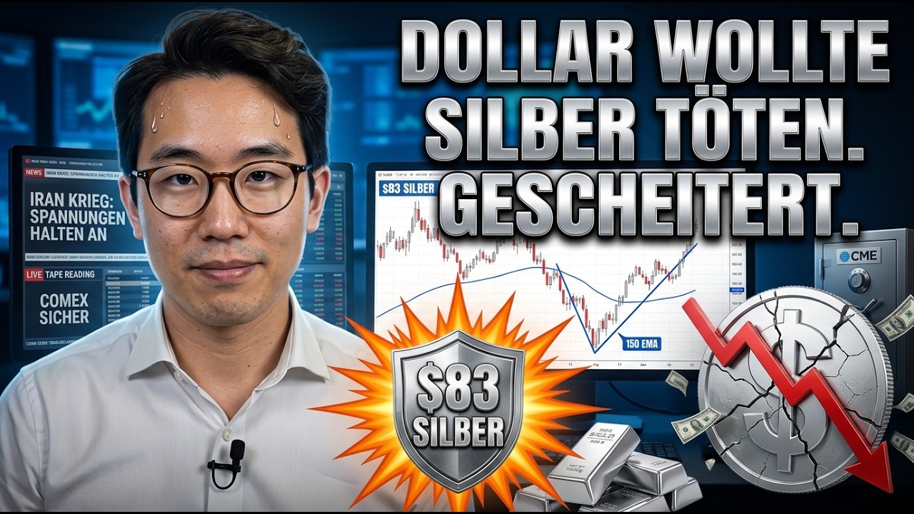 150-EMA rettet Silber bei $83 — Dollar-Breakout scheitert — Iran-Krieg-Chaos & Live Tape