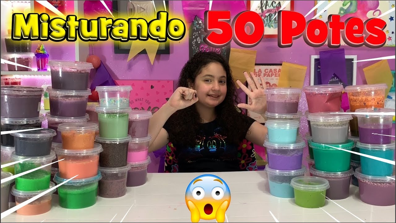 MISTURANDO 50 POTES DE SLIME