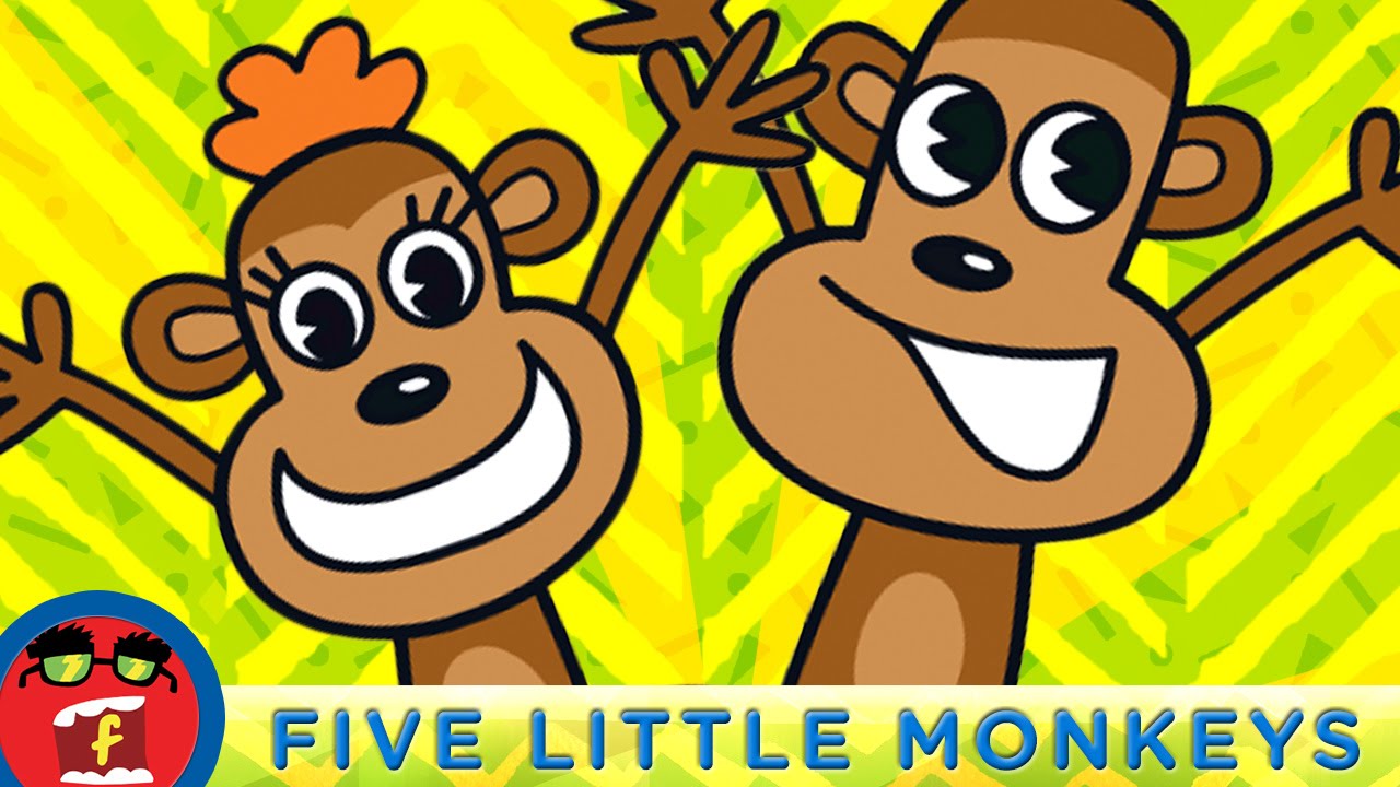 Five Little Monkeys | Fredbot Nursery Rhymes (Lucy the Dinosaur)