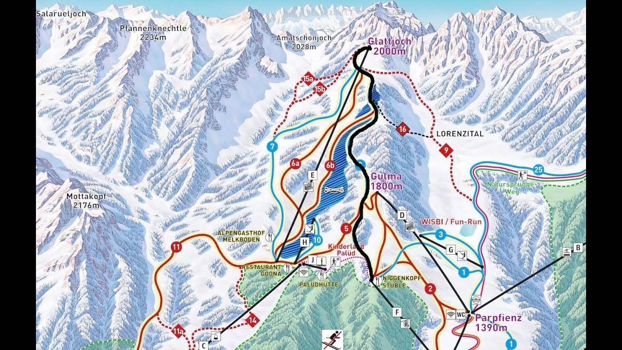 Brandnertal Piste 8 Blue Glattjoch-Niggenkopf (ski video)