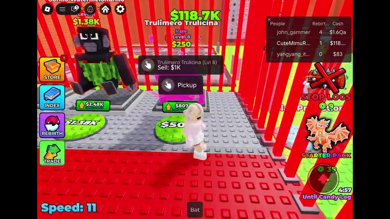 Me playing Escape Logs For Brainrots