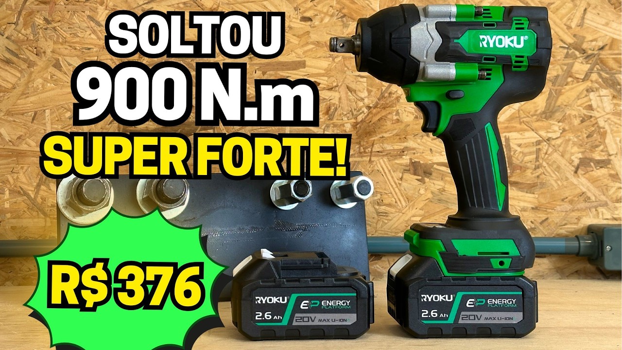 Ela voltou! Chave de Impacto bateria 700N.M RYOKU 21V Brushless! Bruta e Barata!