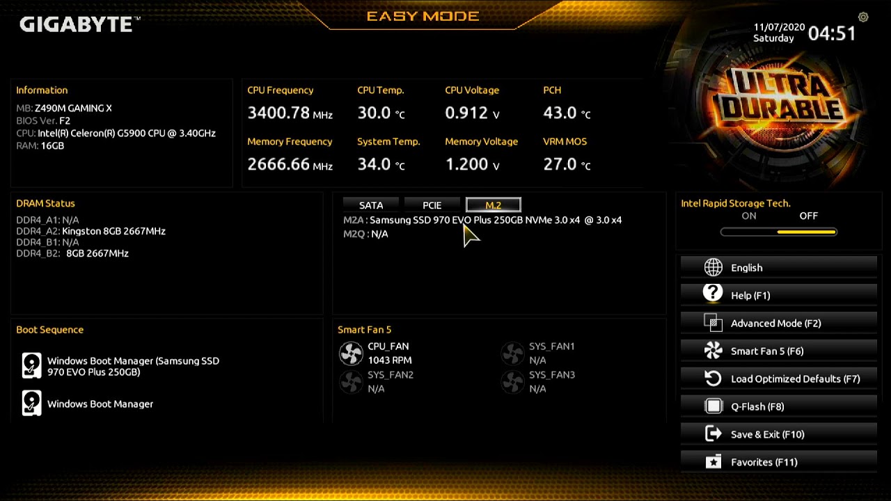 Краткий обзор BIOS материнской платы Gigabyte Gaming X Z490m matx с заблокированным процессором и...