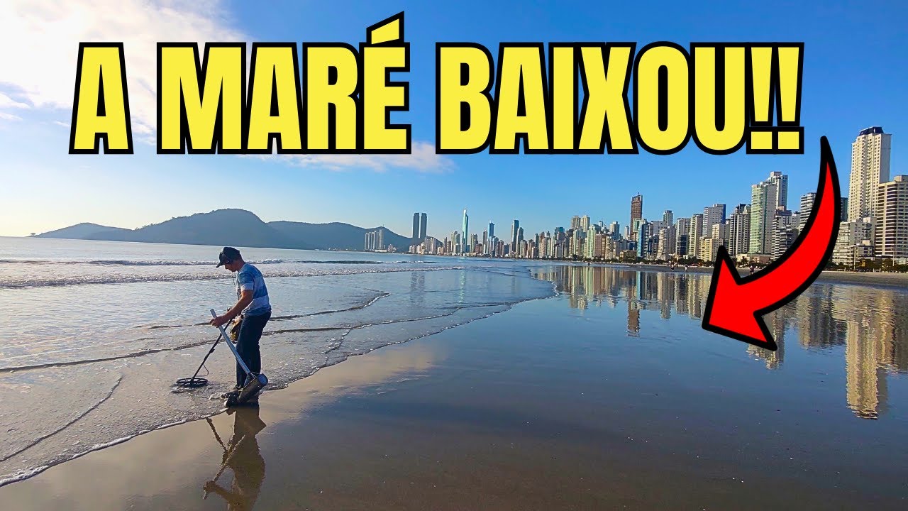 CAÇANDO TESOUROS NA MARÉ BAIXA COM O DETECTOR DE METAIS!!