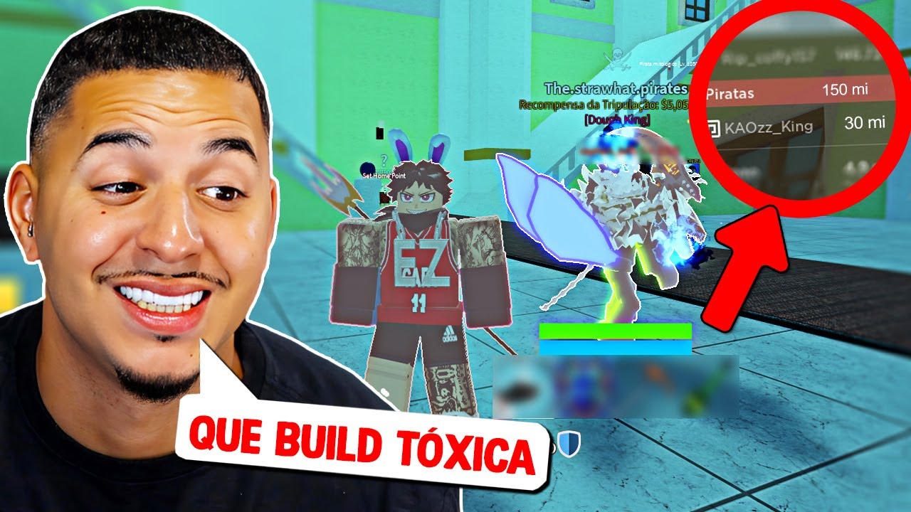 COPIEI a BUILD dos TOP 1 do SERVIDOR e CACEI BOUNTY no Blox fruits🔥