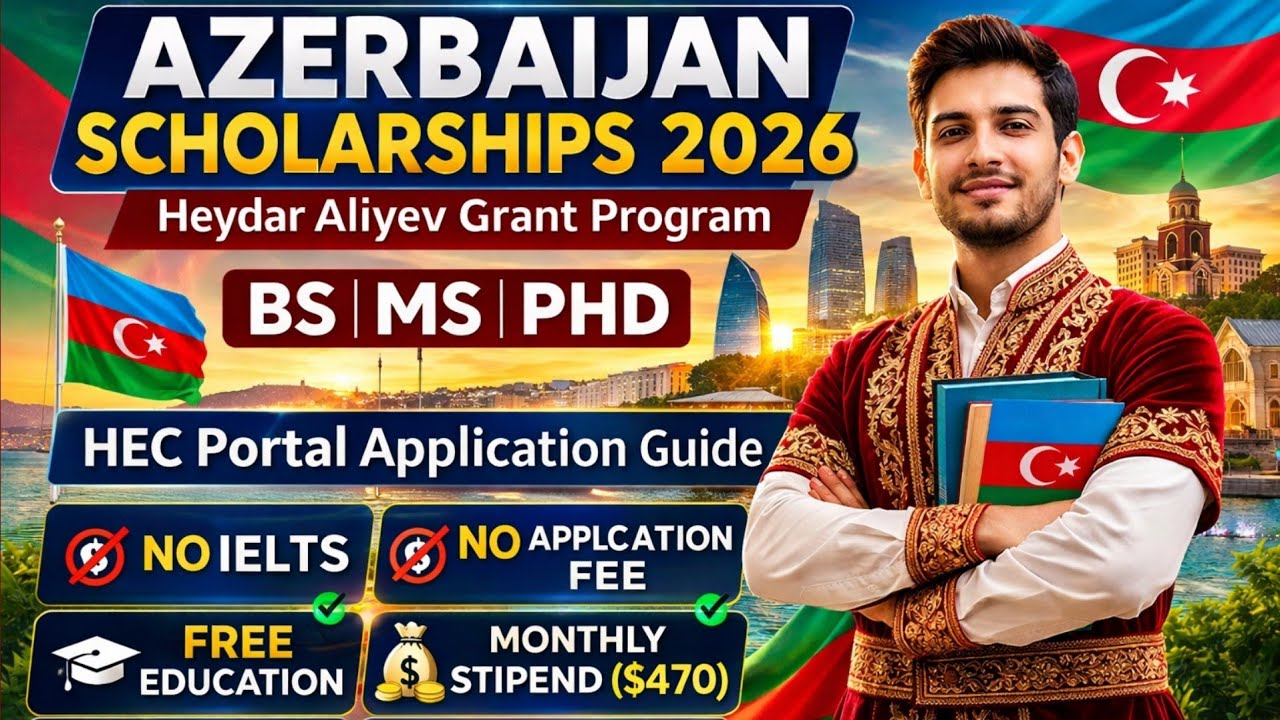 Azerbaijan Scholarships 2026 | HEC Portal Application Guide | No IELTS | No Application Fee 
