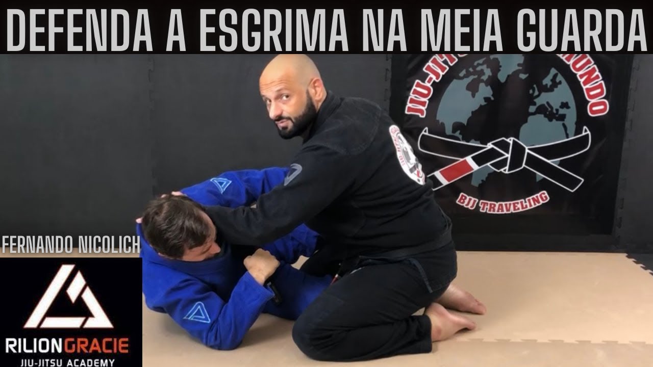 Jiu Jitsu- 3 defesas de esgrima na meia guarda- Coach Fernando Nicolich- Rilion Gracie JJ.