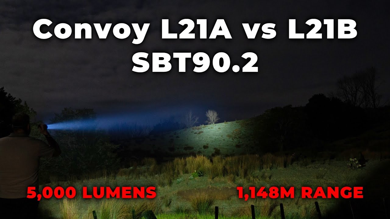 Convoy L21A vs L21B SBT90 2 - 5,000 Lumens, 1,148m Range, Hunting & Searching Flashlight