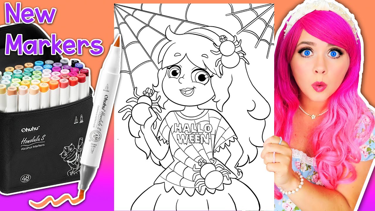 Раскрашиваем Кимми к Хэллоуину НОВЫМИ маркерами Ohuhu Honolulu S Soft Chisel 🎃 #ohuhumarkers