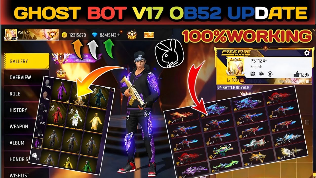 GHOST BOT V17 LATEST VERSION OB52 HOW TO DOWNLOAD 