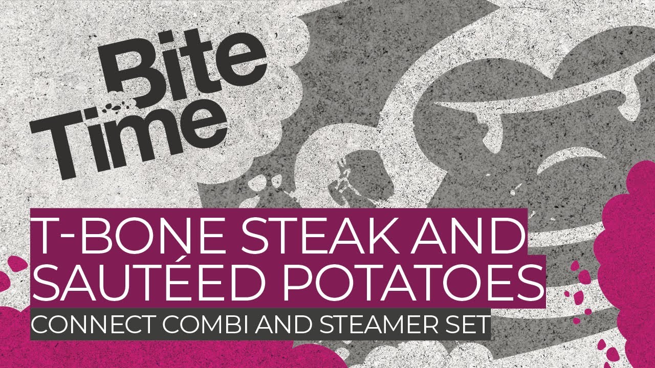 T-Bone Steak with garlic, spinach and saut&eacute;ed potatoes in the RidgeMonkey Connect Combi Set