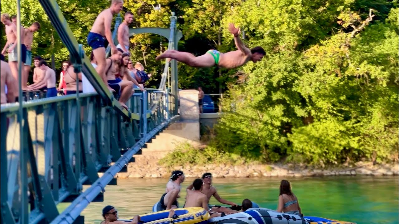 Aare River Fun in Bern &mdash; Jumping, Swimming & Summer Vibes