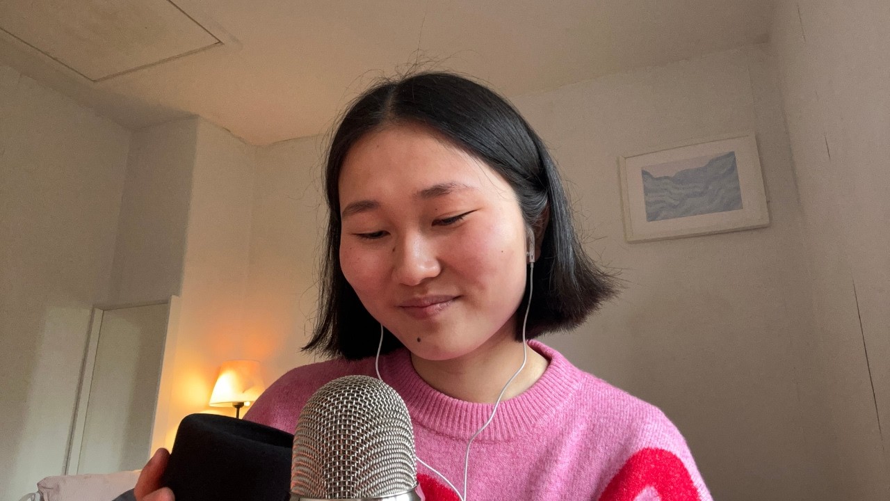 ASMR relaxing foam cover sounds, brushing & gentle whispering (rambles, body scan, affirmations)