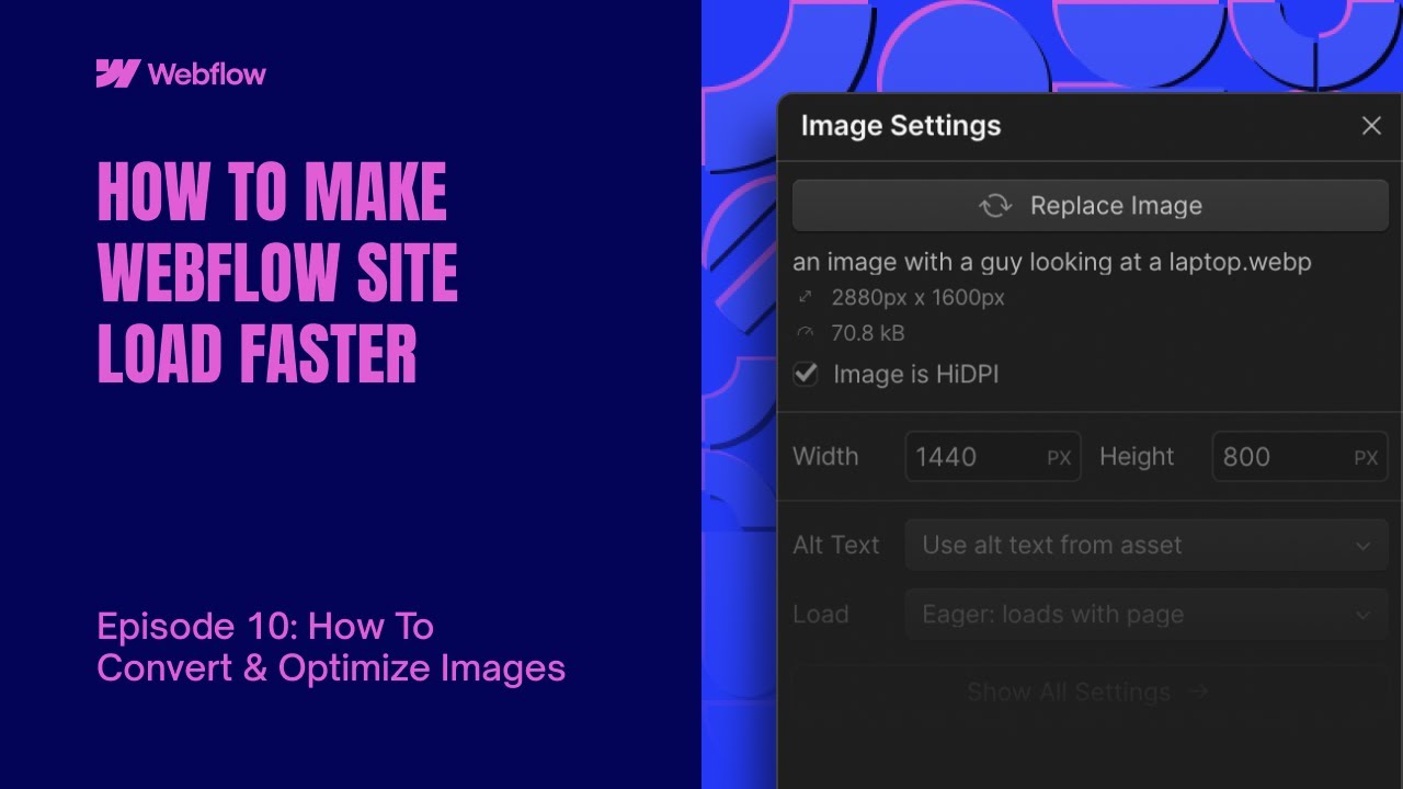 HOW TO MAKE WEBFLOW SITE LOAD FASTER: Episode 10 - Optimize Images