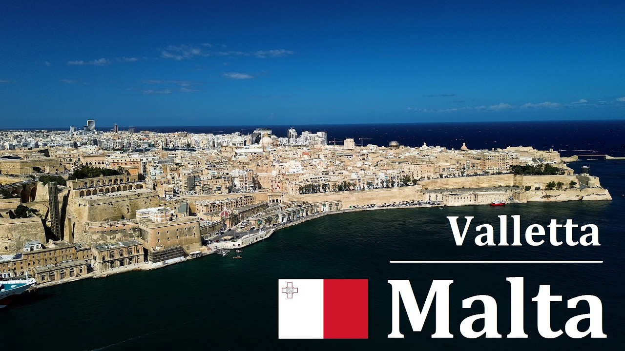 Valletta, Malta | Drone footage of the historic great city of Valletta | Music | 4K
