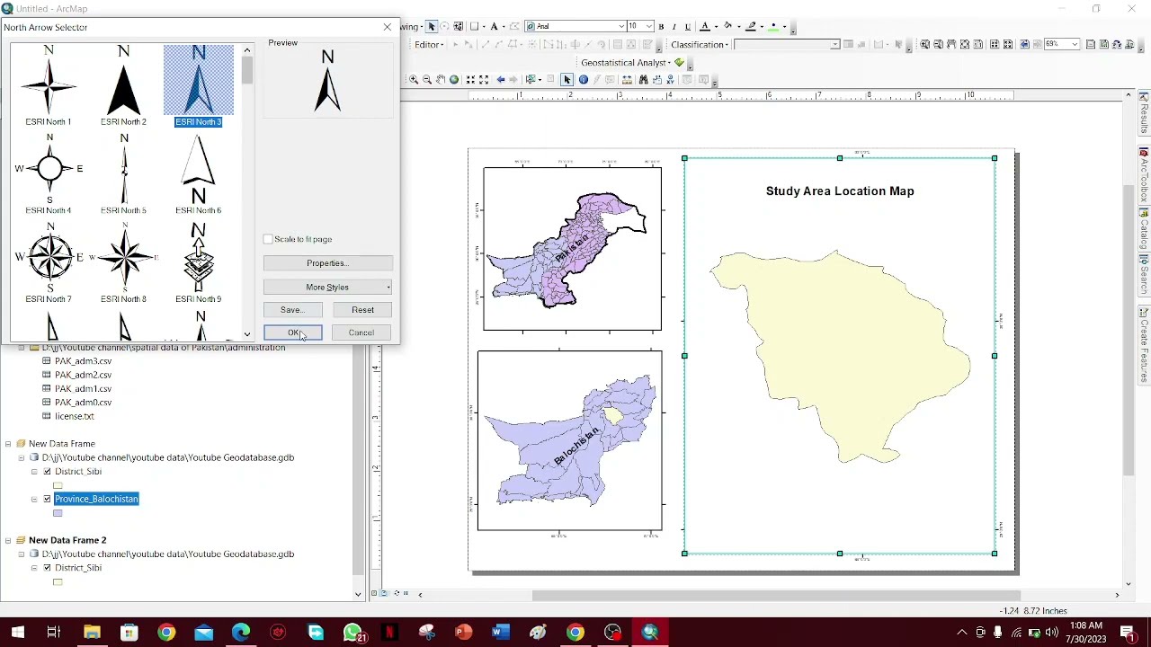 How to make study area map for Research in GIS| in Urdu | Hindi| 2023| Easy way #gis #arcgis #howto