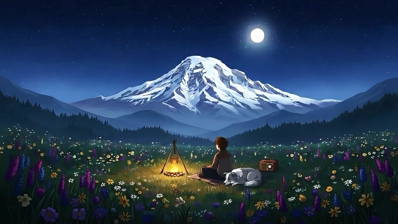 1940s Vintage Oldies playing in a Mt. Rainier meadow by the fire