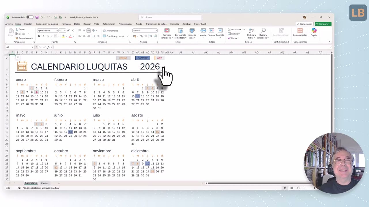Crea un Calendario Perpetuo con Excel y sus funciones din&aacute;micas